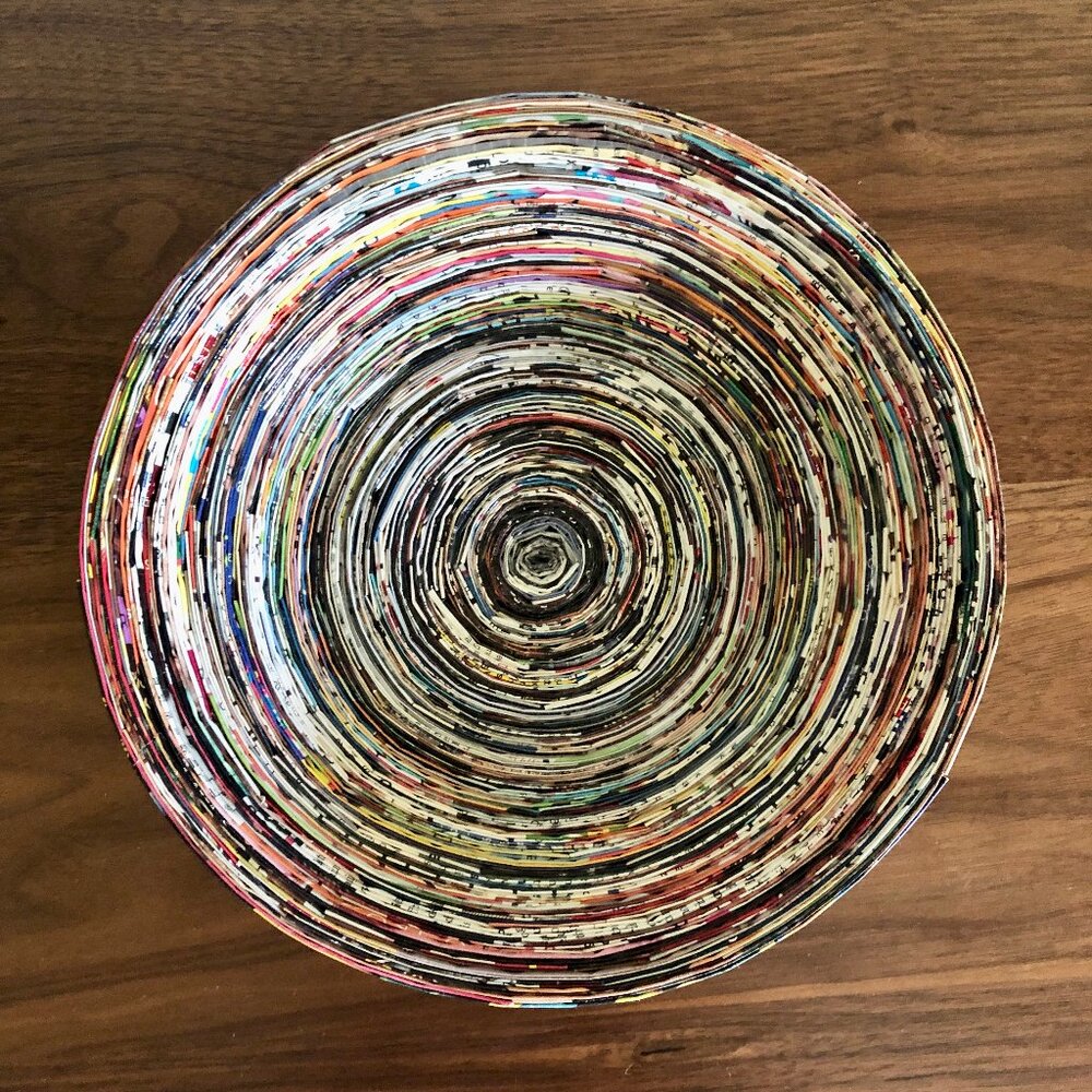 Handmade Upcycled Decorative Magazine Bowl - Picture 6 of 7